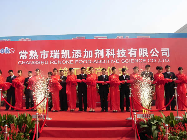 Leaders of Changshu Municipal Party Committee, Town Party Committee and  Industrial Park cut the ribbon for the company's completion and commissioning
